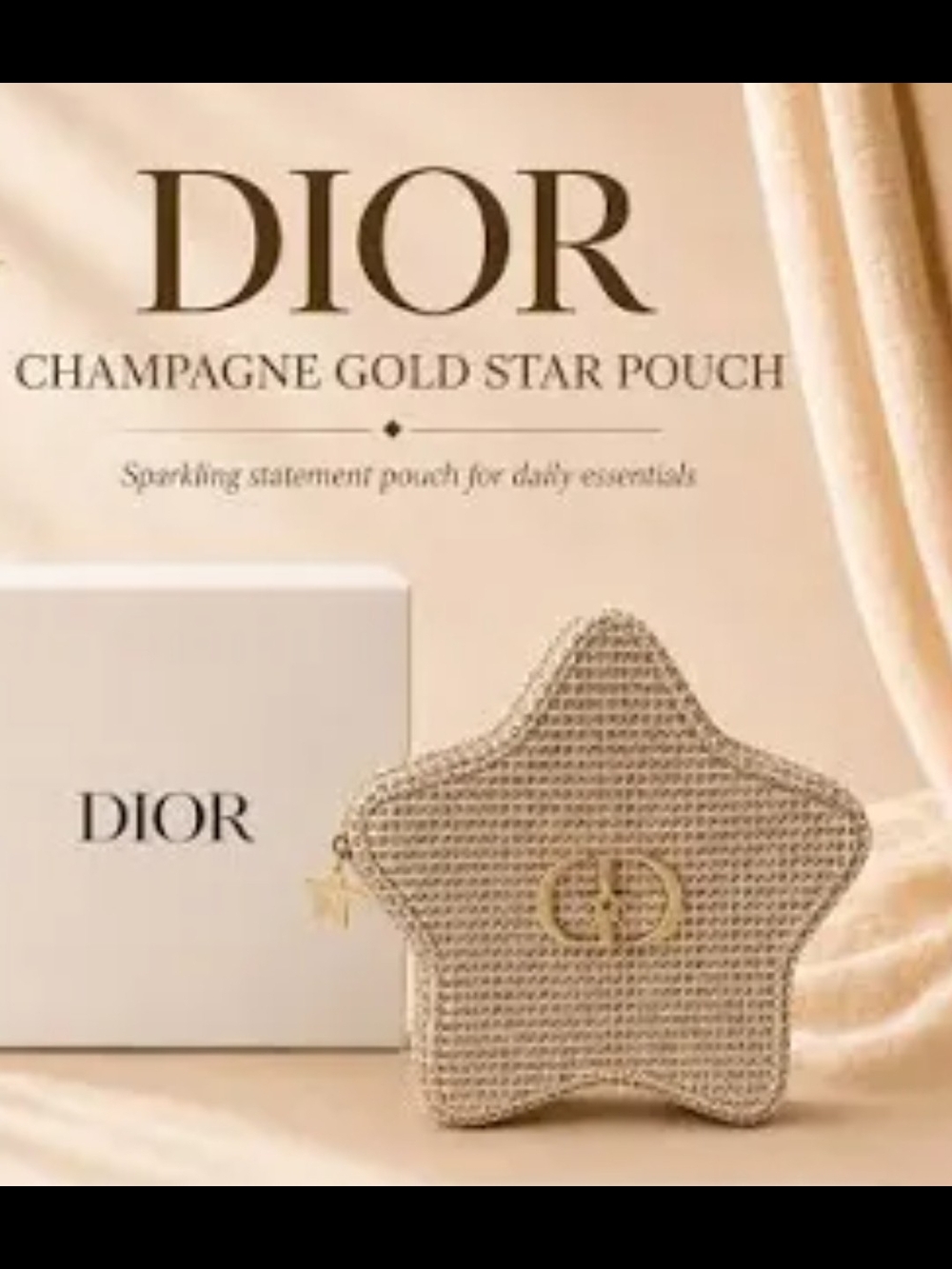 DIOR Champagne Gold Star Pouch
